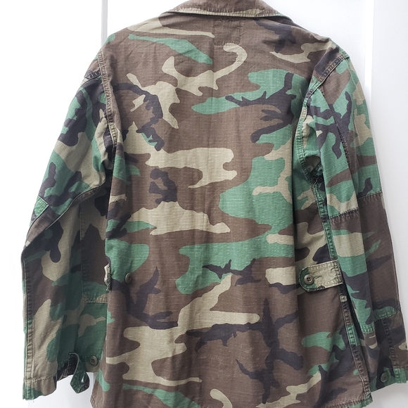 American Apparel men's medium woodland camouflage combat coat jacket - Picture 9 of 10